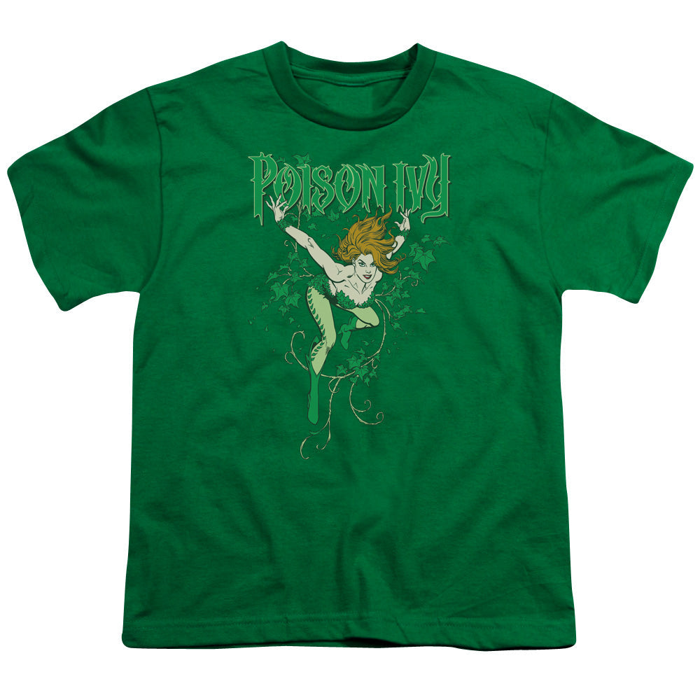 DC Comics Poison Ivy Kids Youth T Shirt Kelly Green Officially Licensed