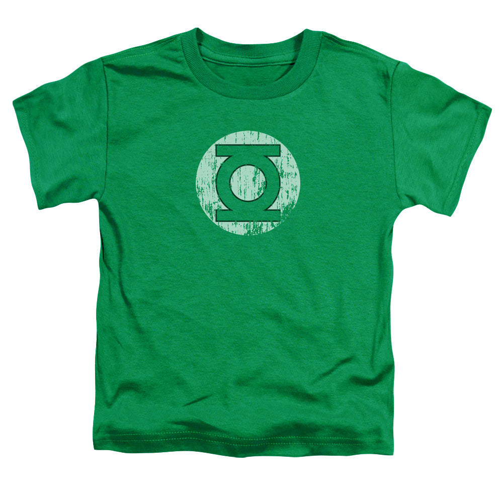 DC Comics Distressed Lantern Logo Toddler Kids Youth T Shirt Kelly Green Officially Licensed