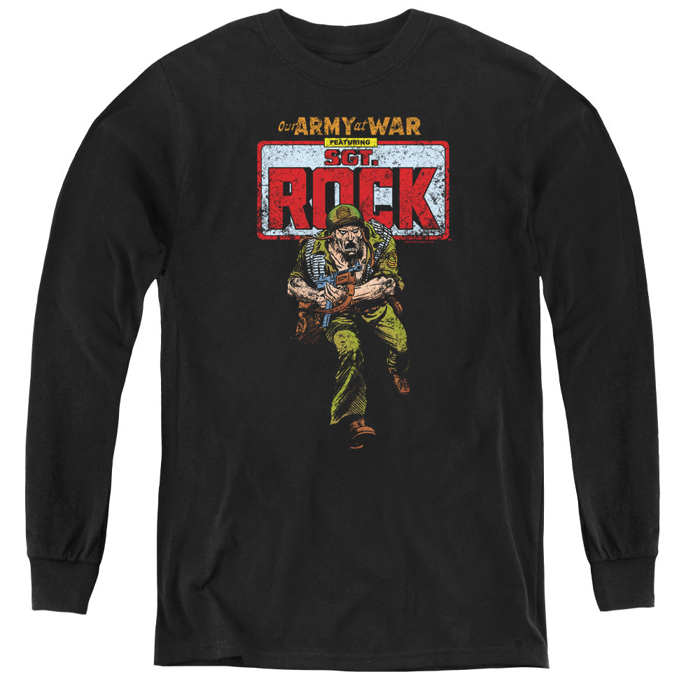 DC Comics Sgt Rock Long Sleeve Kids Youth T Shirt Black Officially Licensed