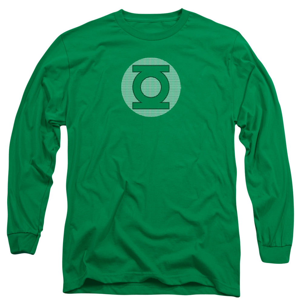 DC Comics Gl Little Logos Mens Long Sleeve Shirt Kelly Green Officially Licensed