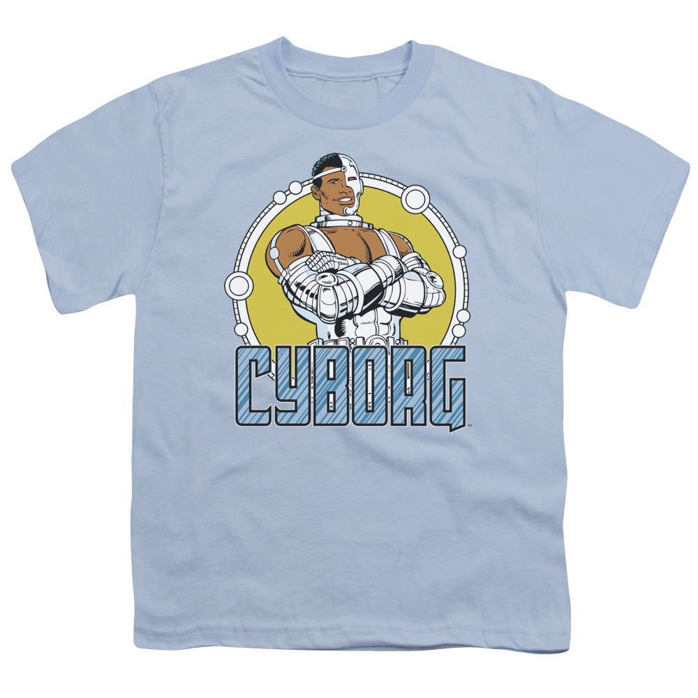 DC Comics Cyborg Kids Youth T Shirt Light Blue Officially Licensed