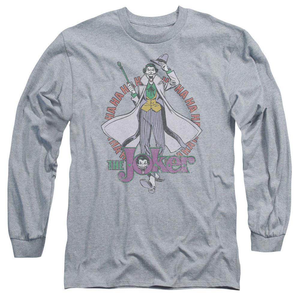 DC Comics Maniacal Mens Long Sleeve Shirt Athletic Heather Officially Licensed