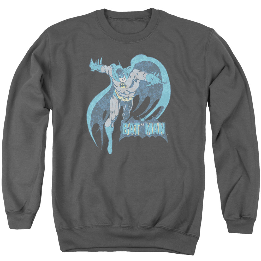 DC Comics Desaturated Batman Mens Crewneck Sweatshirt Charcoal Officially Licensed