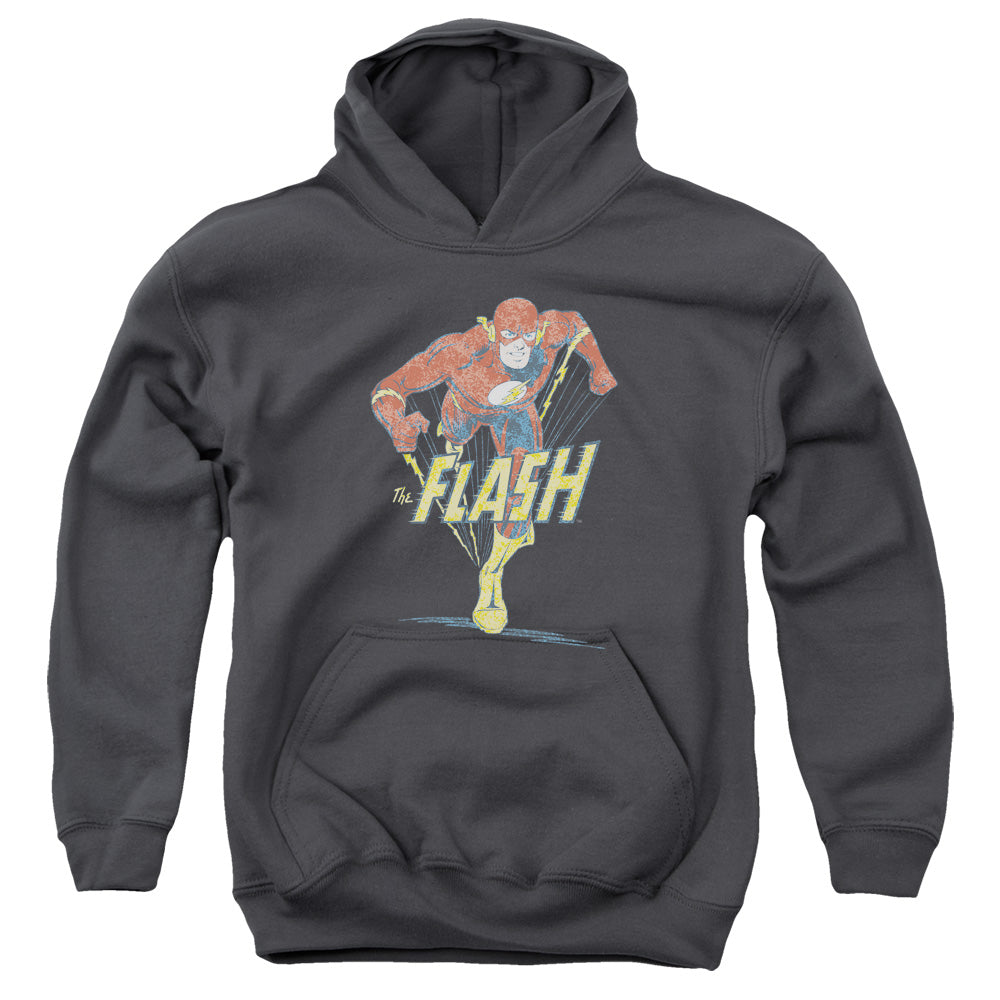 DC Comics Flash Desaturated Flash Kids Youth Hoodie Charcoal Officially Licensed