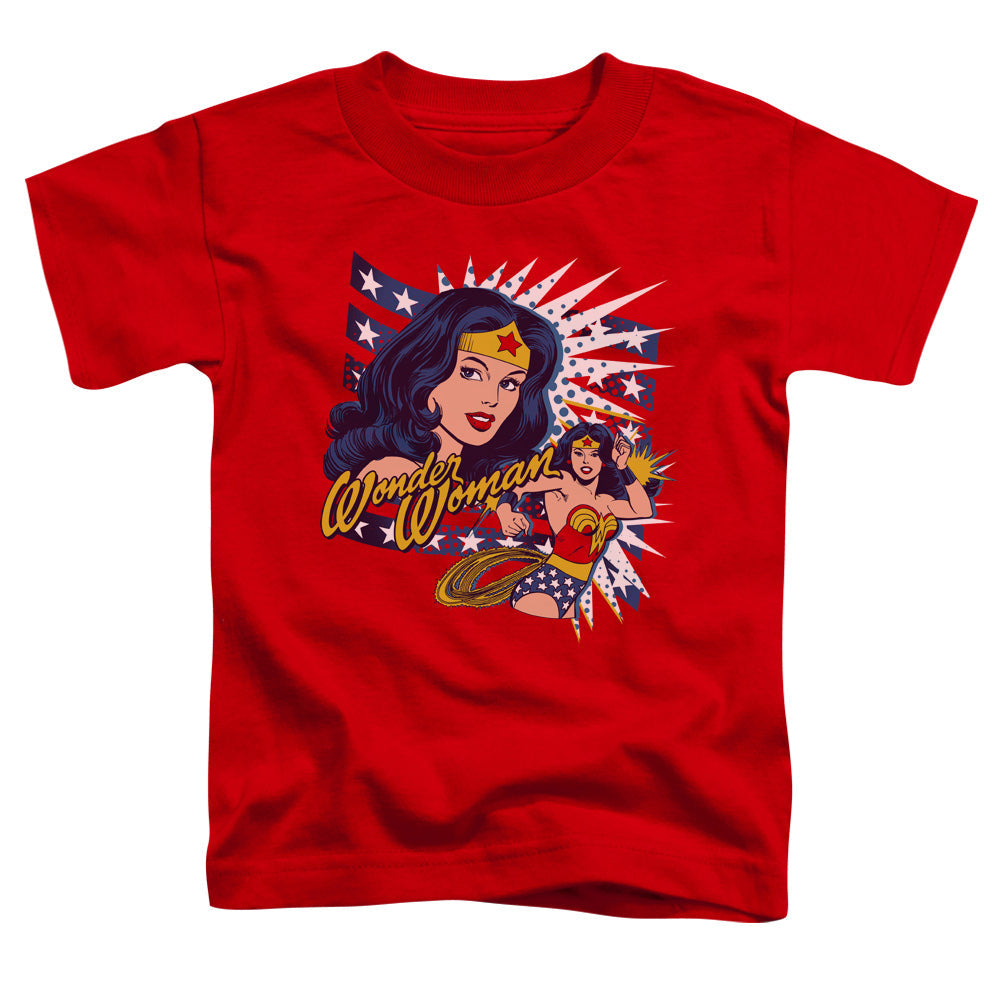 DC Comics Pop Art Wonder Toddler Kids Youth T Shirt Red Officially Licensed