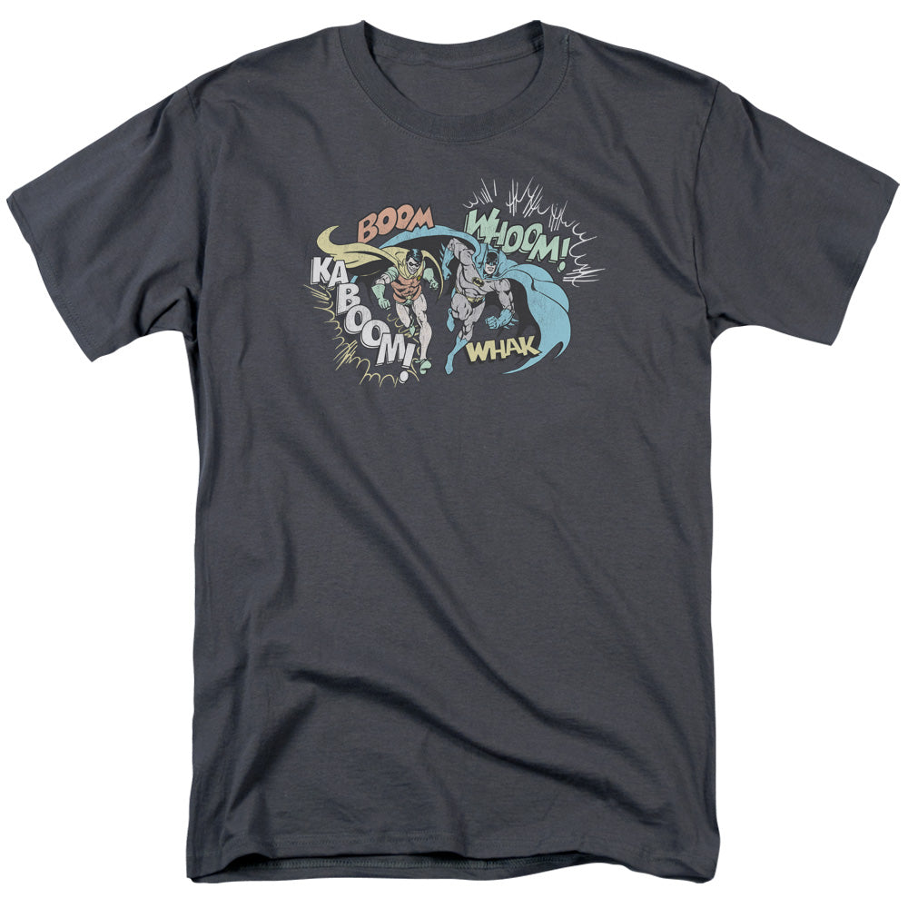 DC Comics Action Duo Mens T Shirt Charcoal Officially Licensed