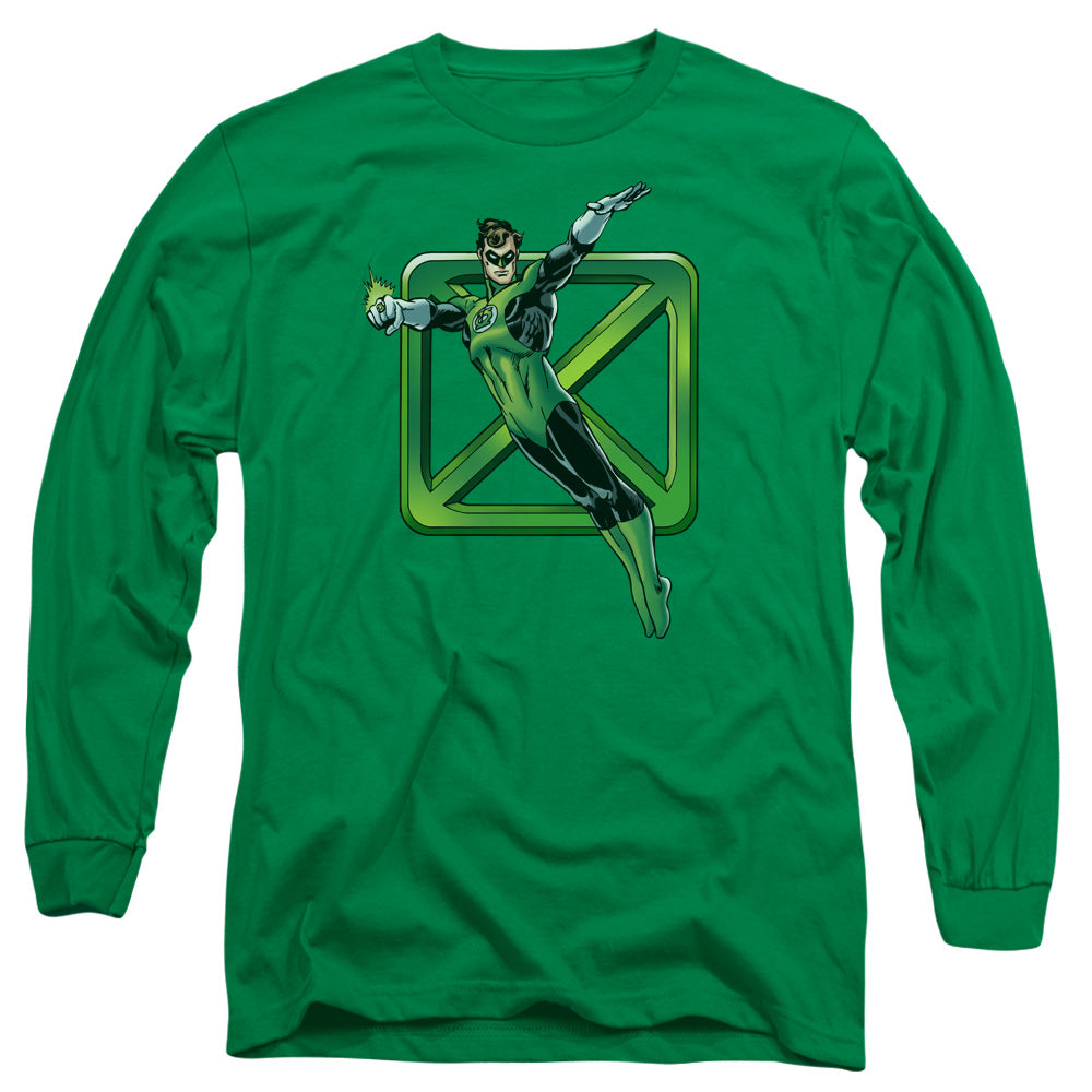 DC Comics Green Cross Mens Long Sleeve Shirt Kelly Green Officially Licensed
