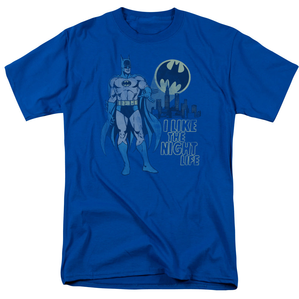DC Comics Night Life Mens T Shirt Royal Blue Officially Licensed