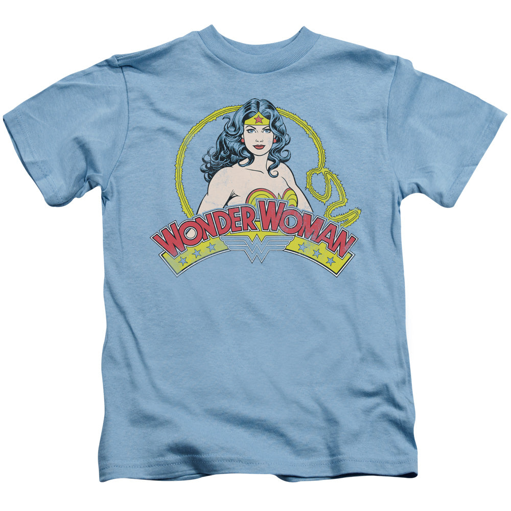 DC Comics Vintage Woman Juvenile Kids Youth T Shirt Carolina Blue Officially Licensed