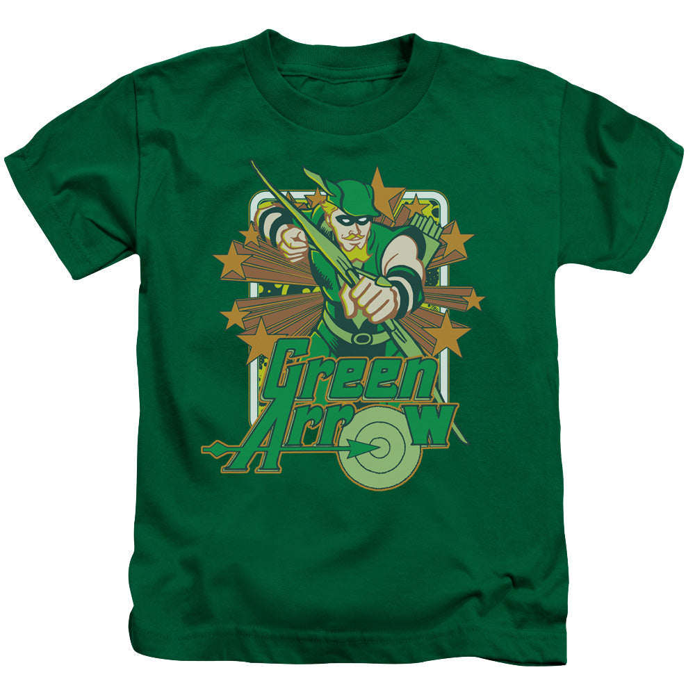 DC Comics Green Arrow Stars Juvenile Kids Youth T Shirt Kelly Green Officially Licensed
