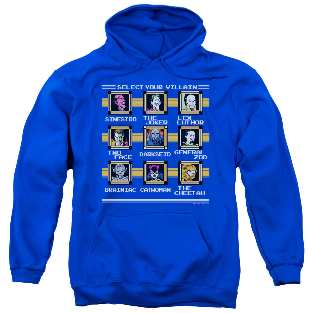 DC Comics Stage Select Mens Hoodie Royal Blue Officially Licensed
