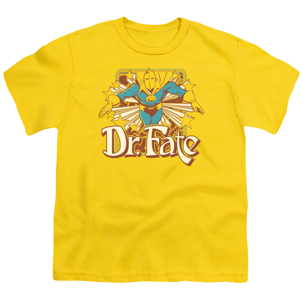 DC Comics Dr Fate Stars Kids Youth T Shirt Yellow Officially Licensed
