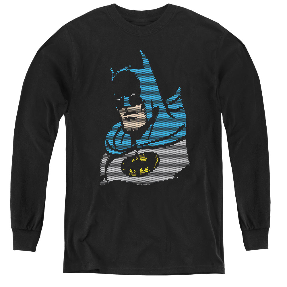 DC Comics Lite Brite Batman Long Sleeve Kids Youth T Shirt Black Officially Licensed