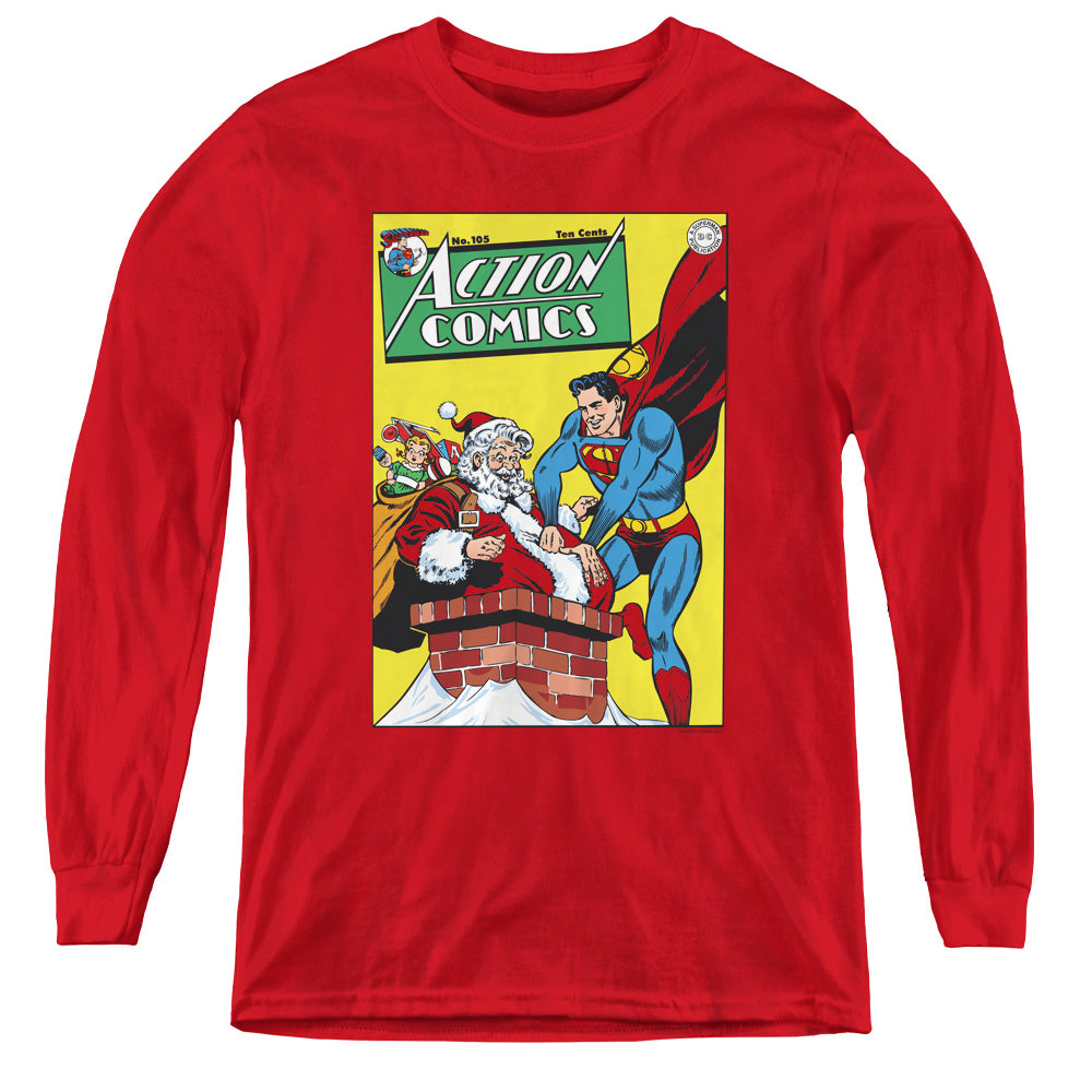 DC Comics Cover No. 105 Long Sleeve Kids Youth T Shirt Red Officially Licensed