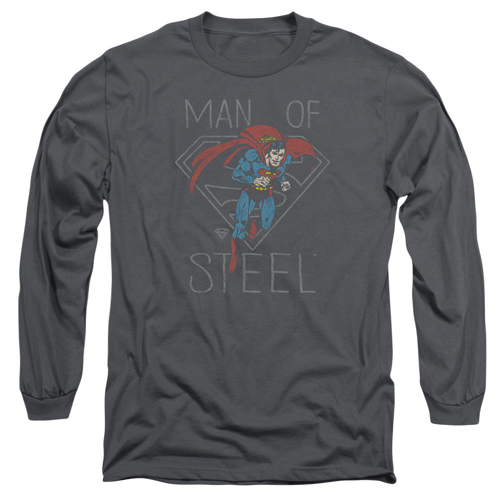 DC Comics Hardened Heart Mens Long Sleeve Shirt Charcoal Officially Licensed