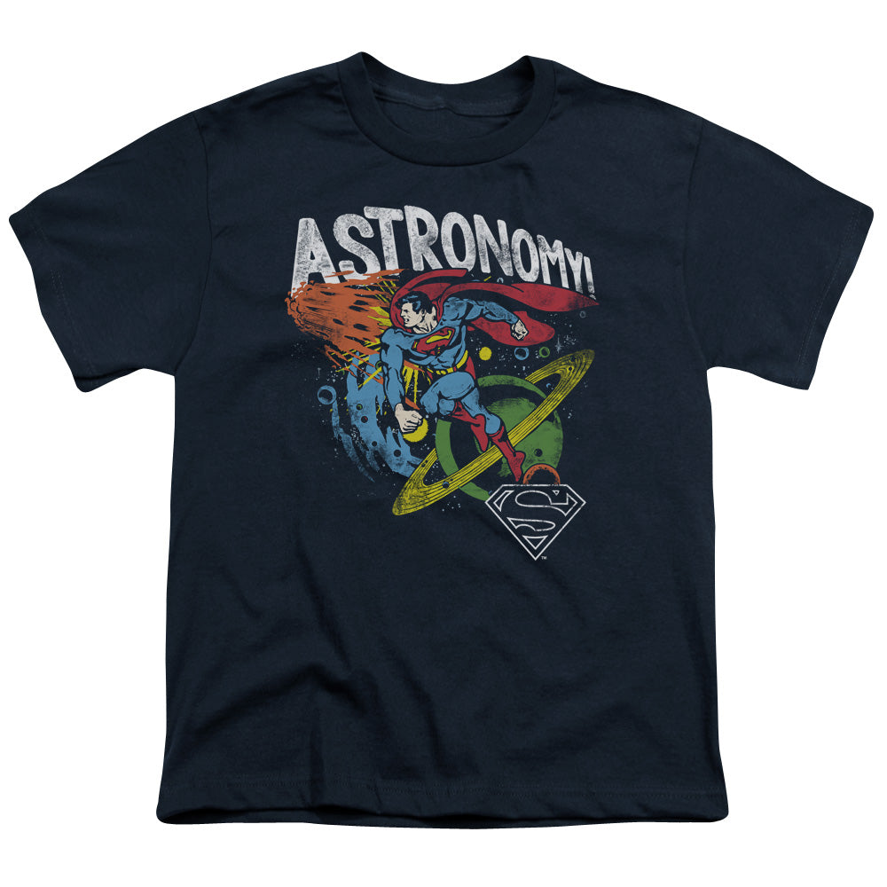 DC Comics Astronomy Kids Youth T Shirt Navy Blue Officially Licensed