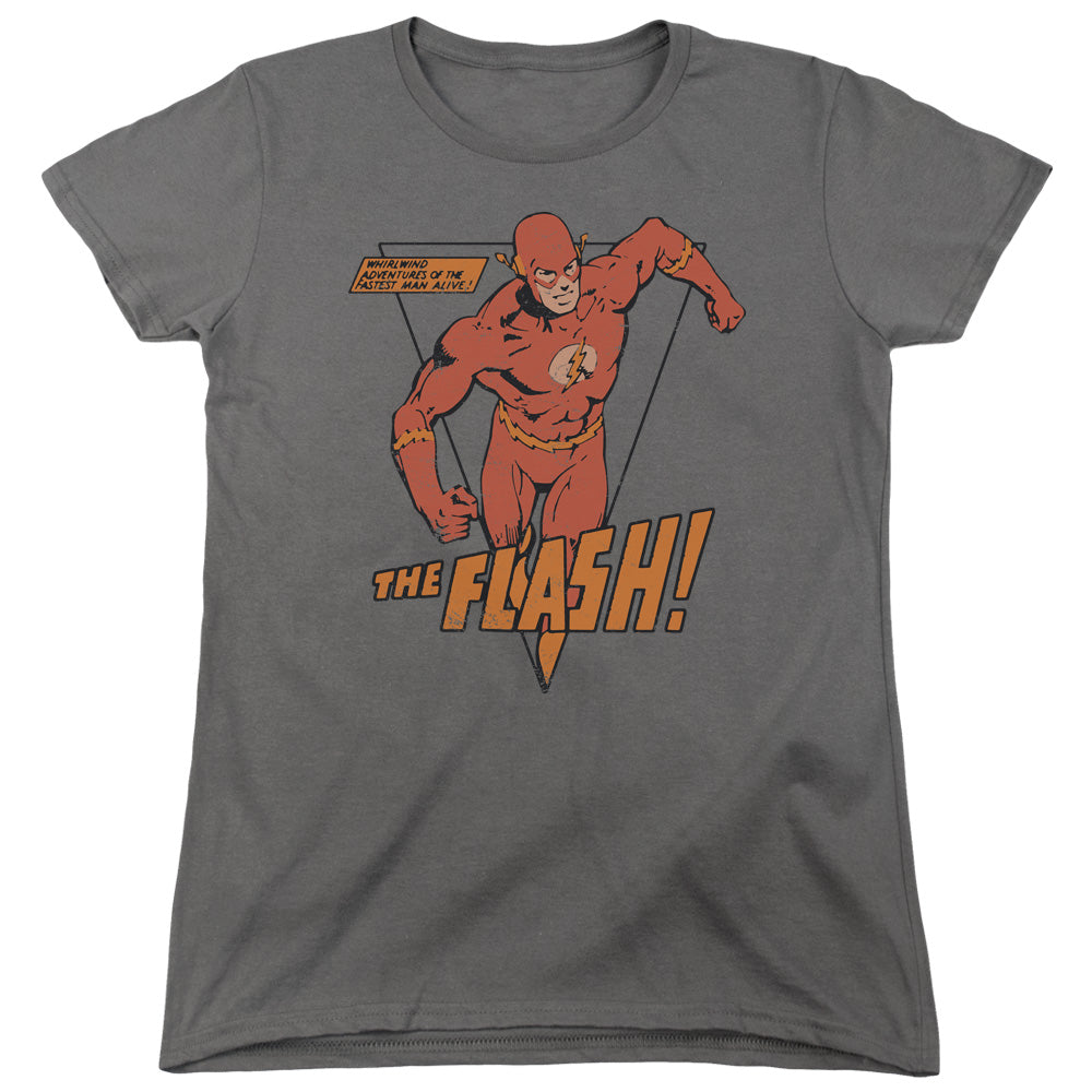 DC Comics Flash Whirlwind Womens T Shirt Charcoal Officially Licensed