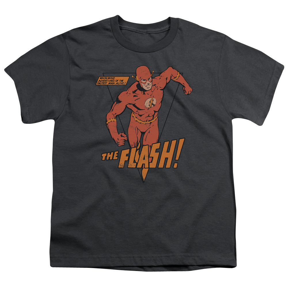 DC Comics Flash Whirlwind Kids Youth T Shirt Charcoal Officially Licensed