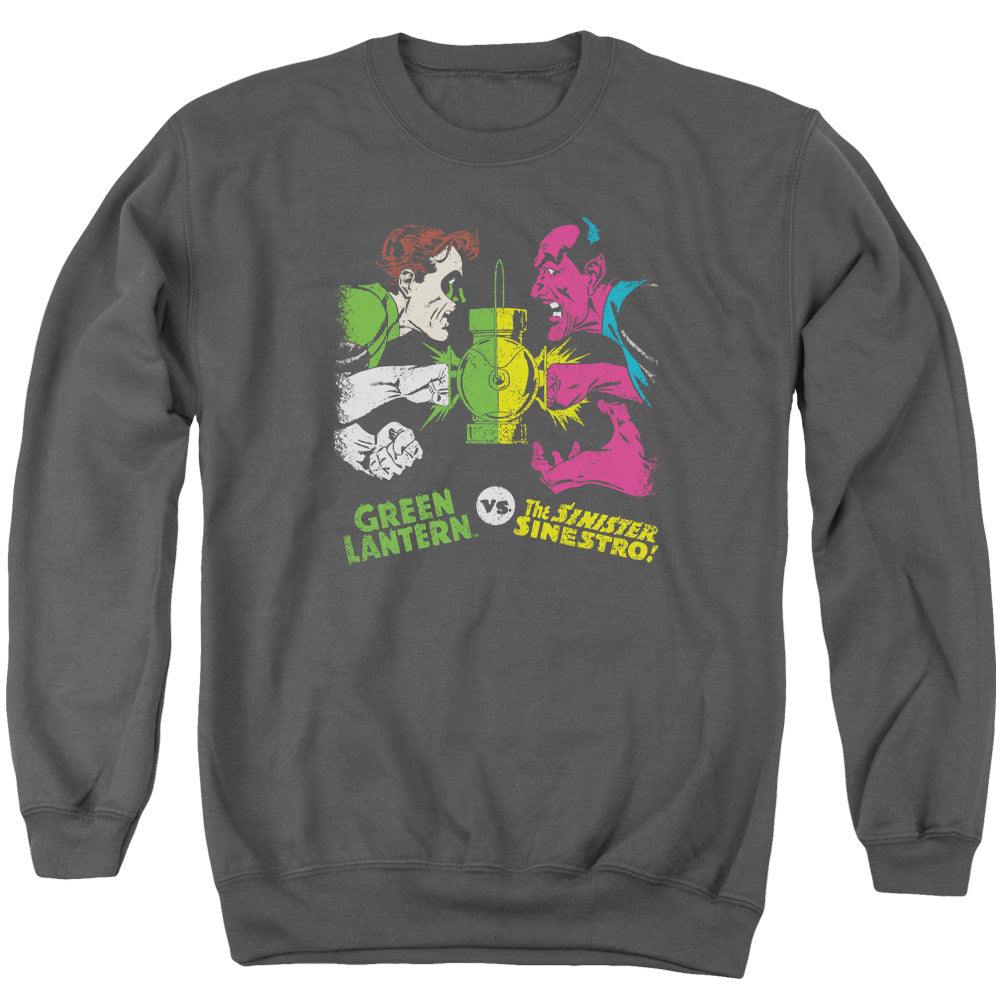 DC Comics Gl Vs Sinestro Mens Crewneck Sweatshirt Charcoal Officially Licensed