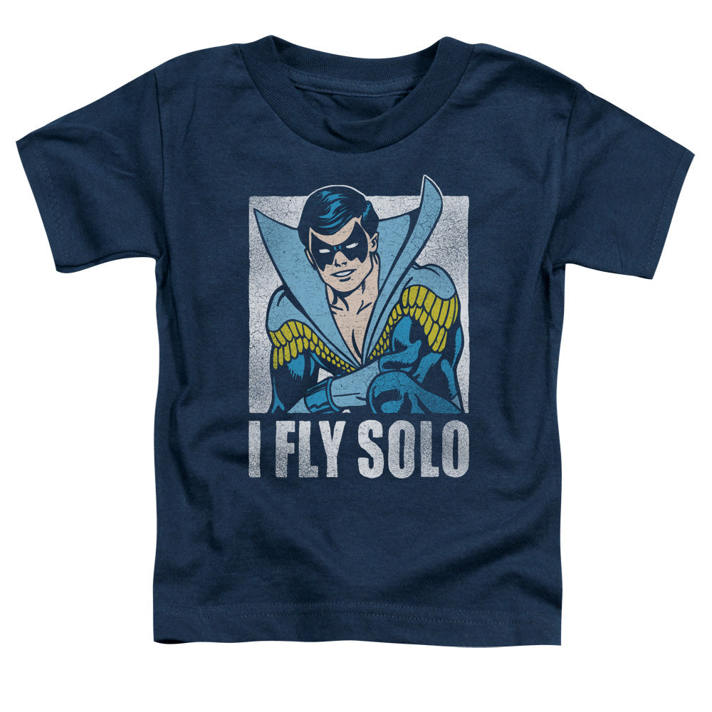 DC Comics Fly Solo Toddler Kids Youth T Shirt Navy Blue Officially Licensed