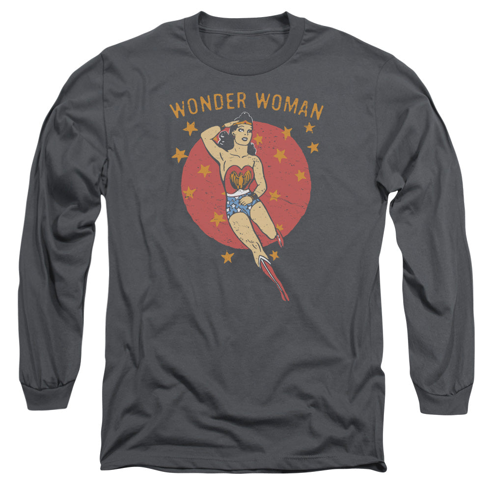 DC Comics Wonder Circle Mens Long Sleeve Shirt Charcoal Officially Licensed