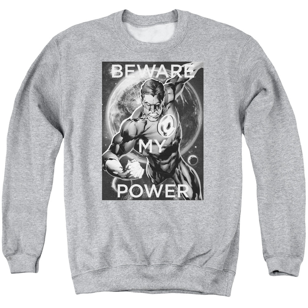 DC Comics Power Mens Crewneck Sweatshirt Athletic Heather Officially Licensed