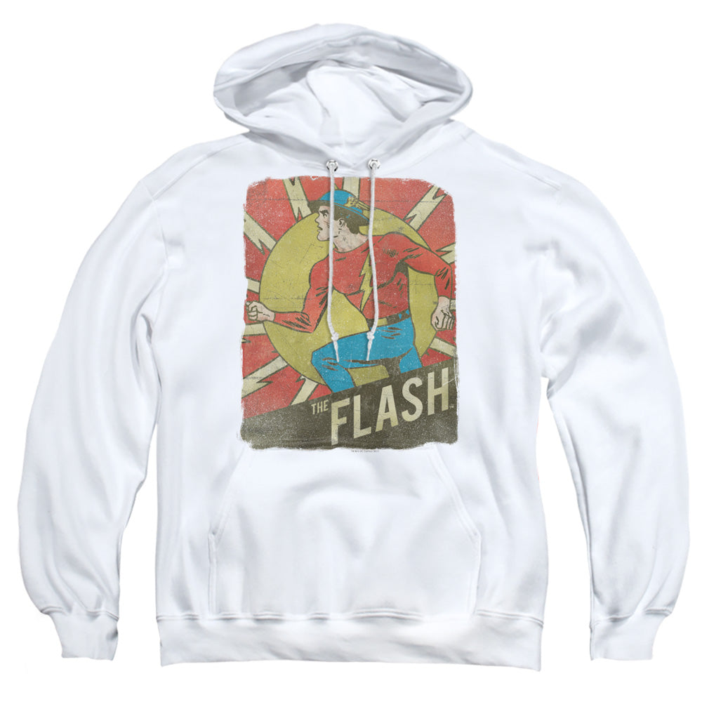 Dc Flash Tattered Poster Mens Hoodie White Officially Licensed