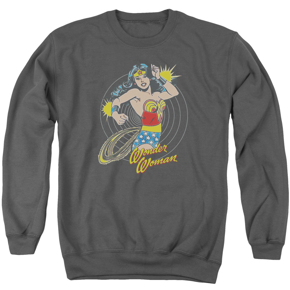 DC Comics Spinning Mens Crewneck Sweatshirt Charcoal Officially Licensed