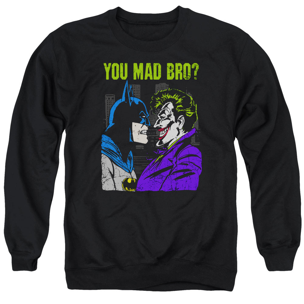 DC Comics Mad Bro Mens Crewneck Sweatshirt Black Officially Licensed