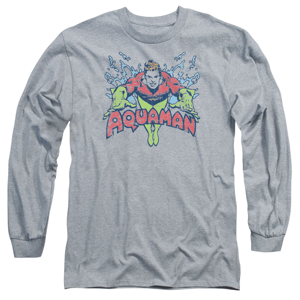 DC Comics Splish Splash Mens Long Sleeve Shirt Athletic Heather Officially Licensed