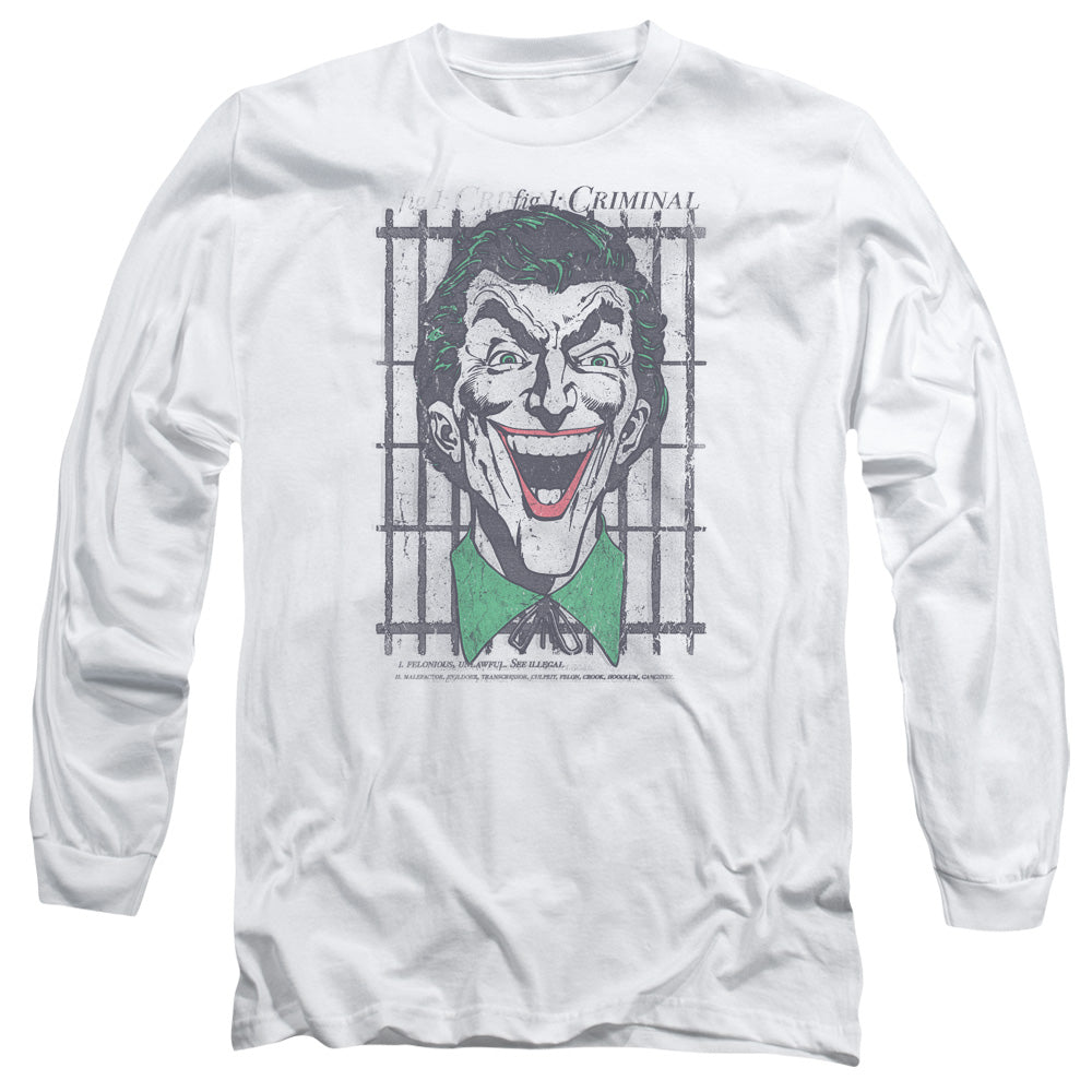 DC Comics Criminal Mens Long Sleeve Shirt White Officially Licensed