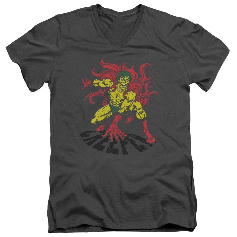 DC Comics Creeper Mens Slim Fit V Neck T Shirt Charcoal Officially Licensed