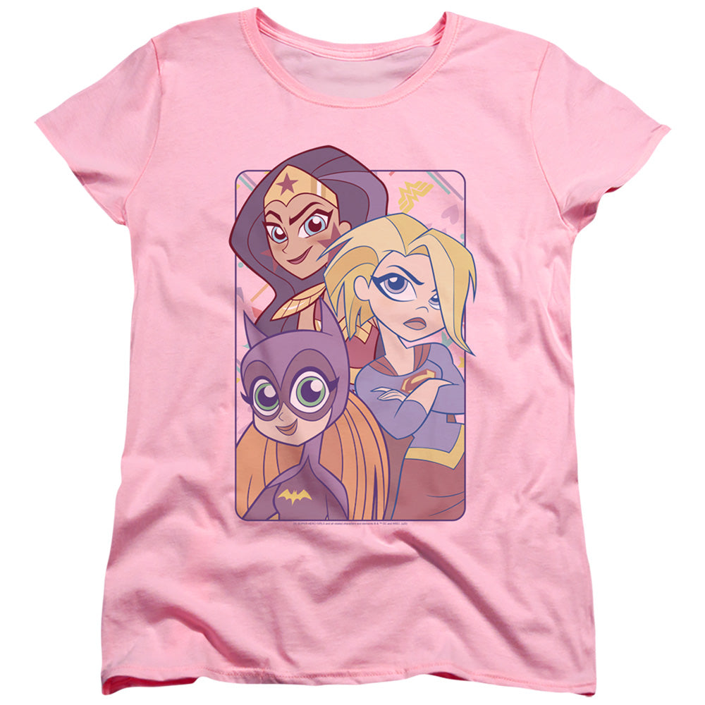 Dc Superhero Girls Dont Box Us in Womens T Shirt Pink Officially Licensed