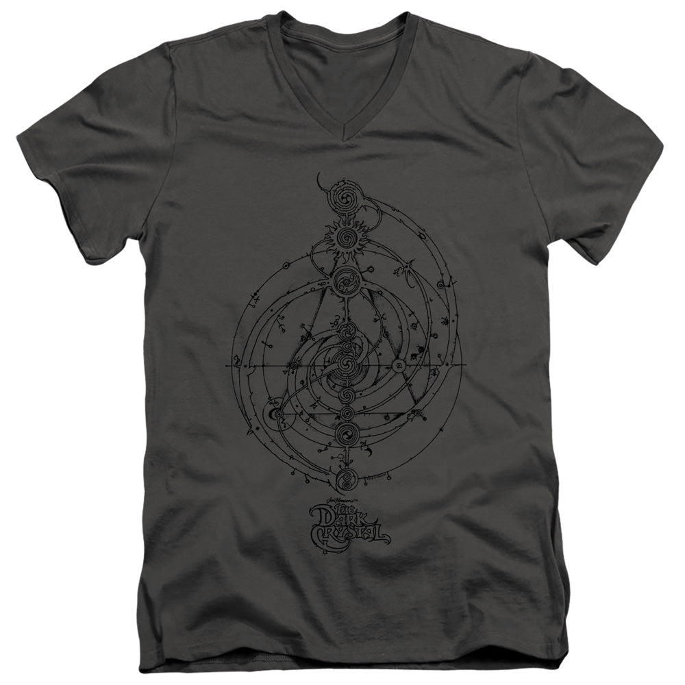 Dark Crystal Dream Spiral Mens Slim Fit V Neck T Shirt Charcoal Officially Licensed