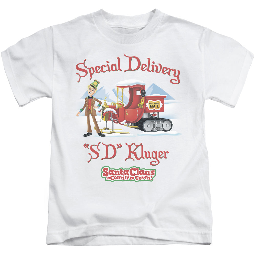 Santa Claus is Comin to Town Kluger Juvenile Kids Youth T Shirt White Officially Licensed