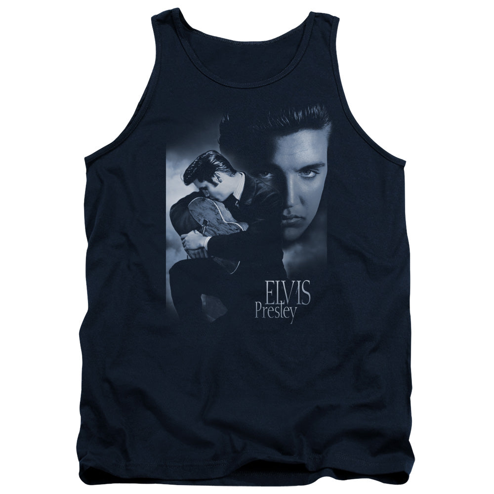 Elvis Presley Reverent Mens Tank Top Shirt Navy Officially Licensed