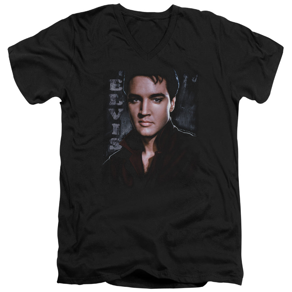 Elvis Presley Tough Mens Slim Fit V-Neck T Shirt Black Officially Licensed