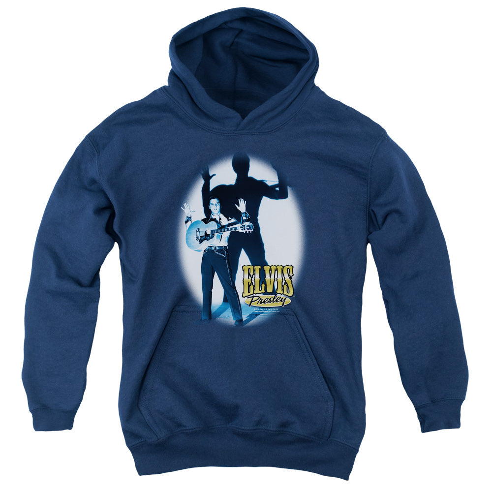 Elvis Presley Hands Up Kids Youth Hoodie Navy Blue Officially Licensed