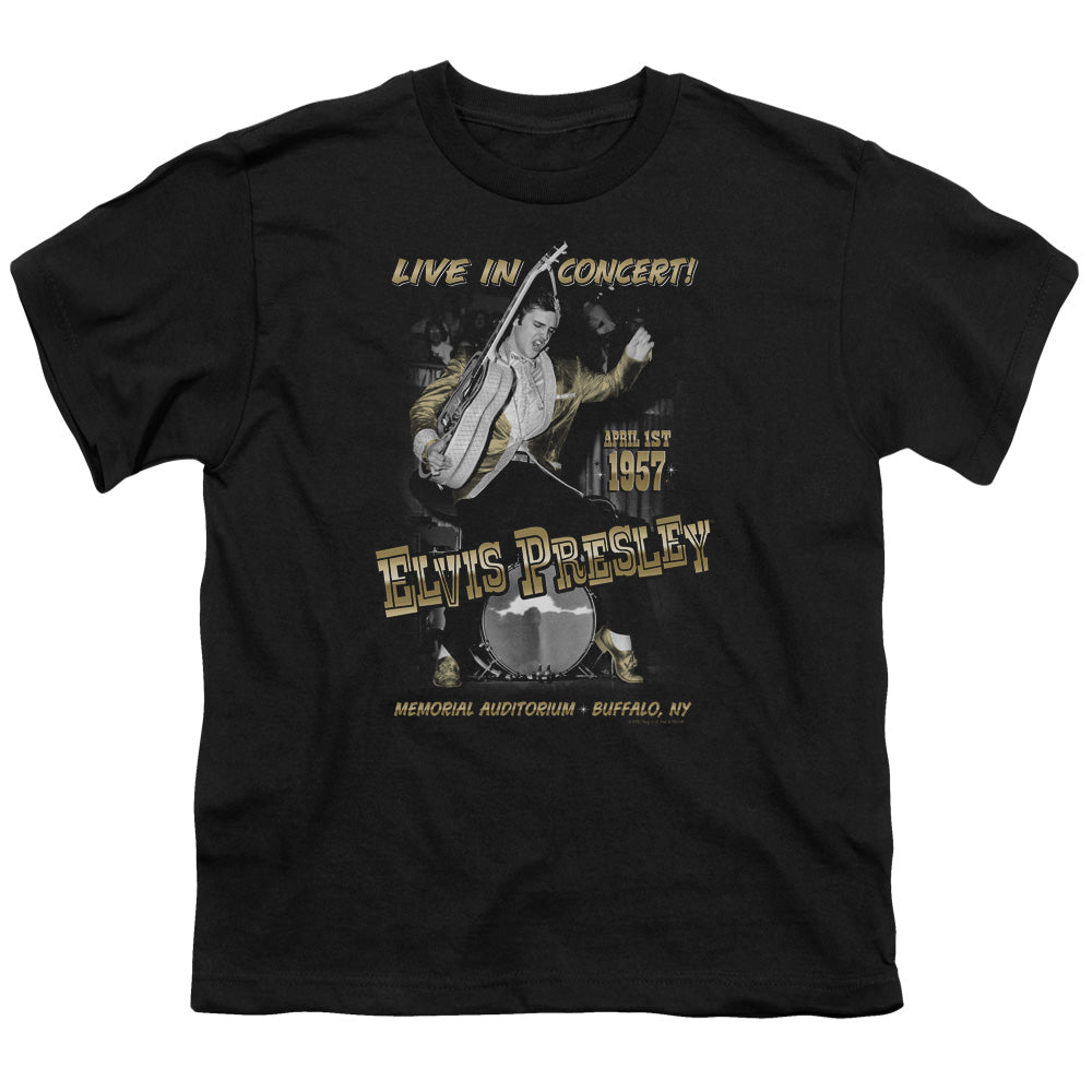 Elvis Presley Live in Buffalo Kids Youth T Shirt Black Officially Licensed