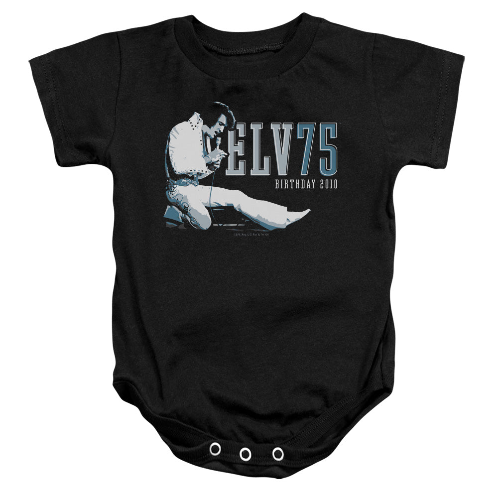 Elvis Presley Elv 75 Logo Infant Baby Snapsuit Black Officially Licensed
