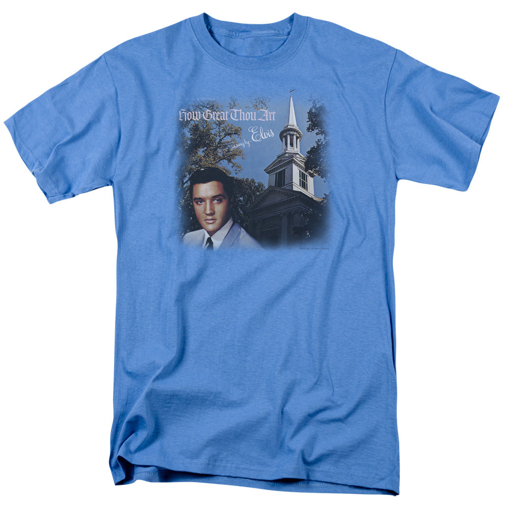 Elvis Presley How Great Thou Art Mens T Shirt Carolina Blue Officially Licensed