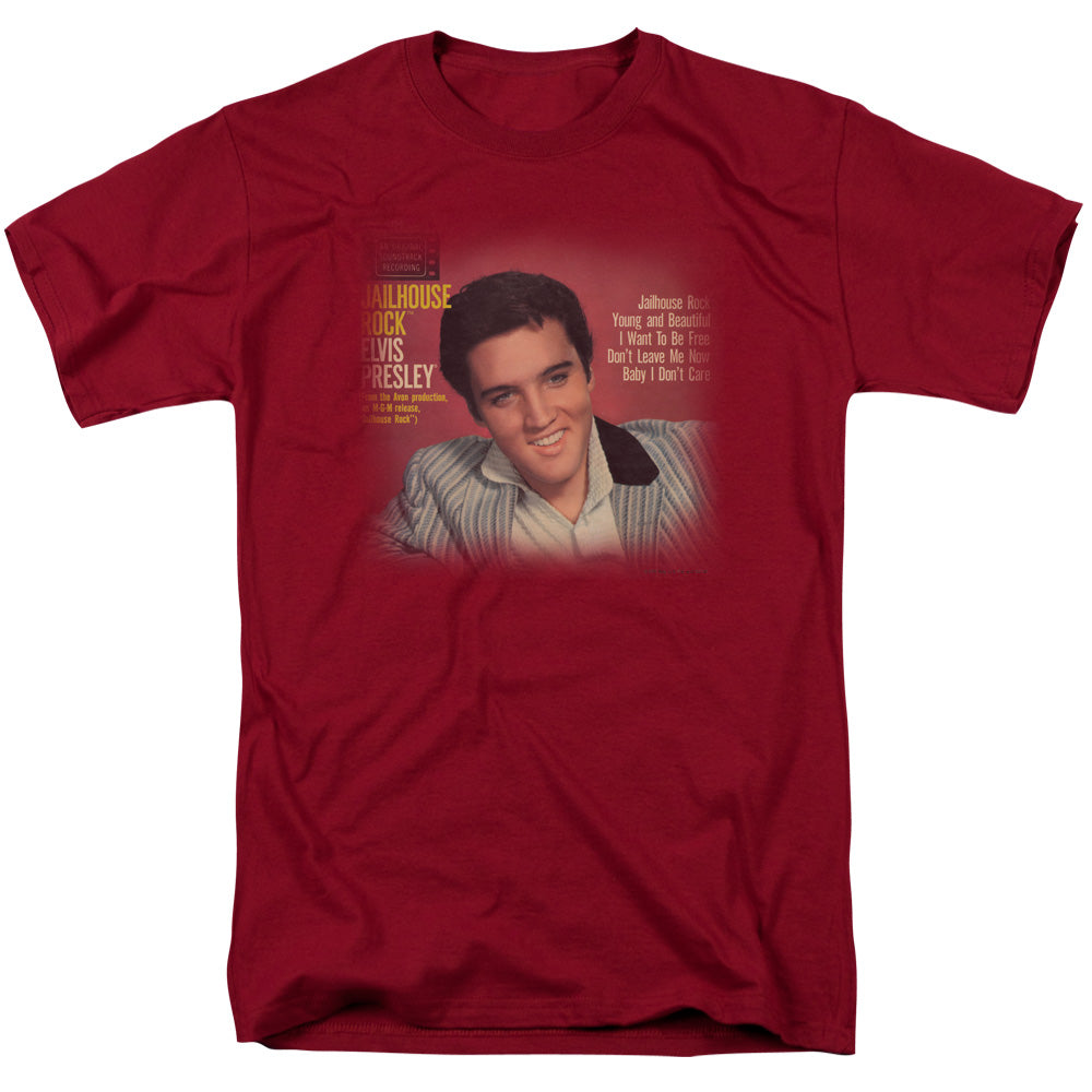 Elvis Presley Jailhouse Rock 45 Mens T Shirt Cardinal Officially Licensed