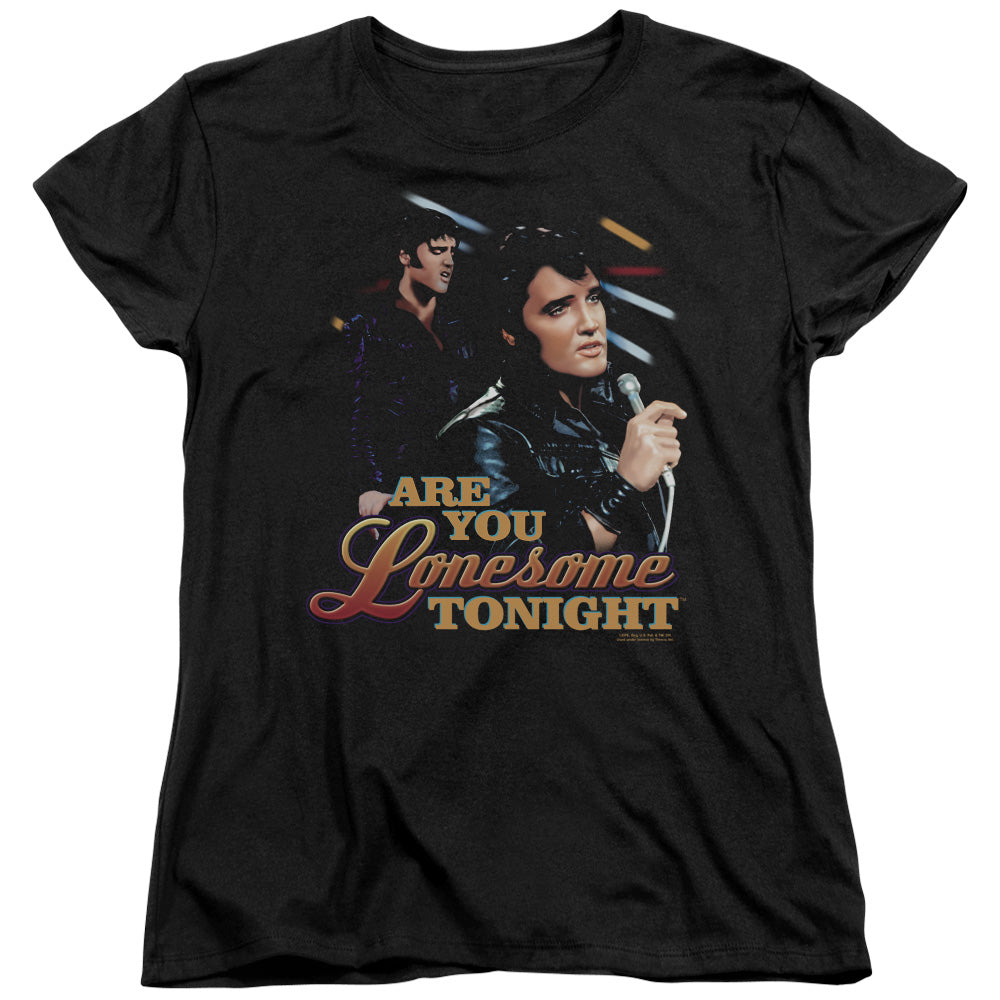 Elvis Presley Are You Lonesome Womens T Shirt Black Officially Licensed