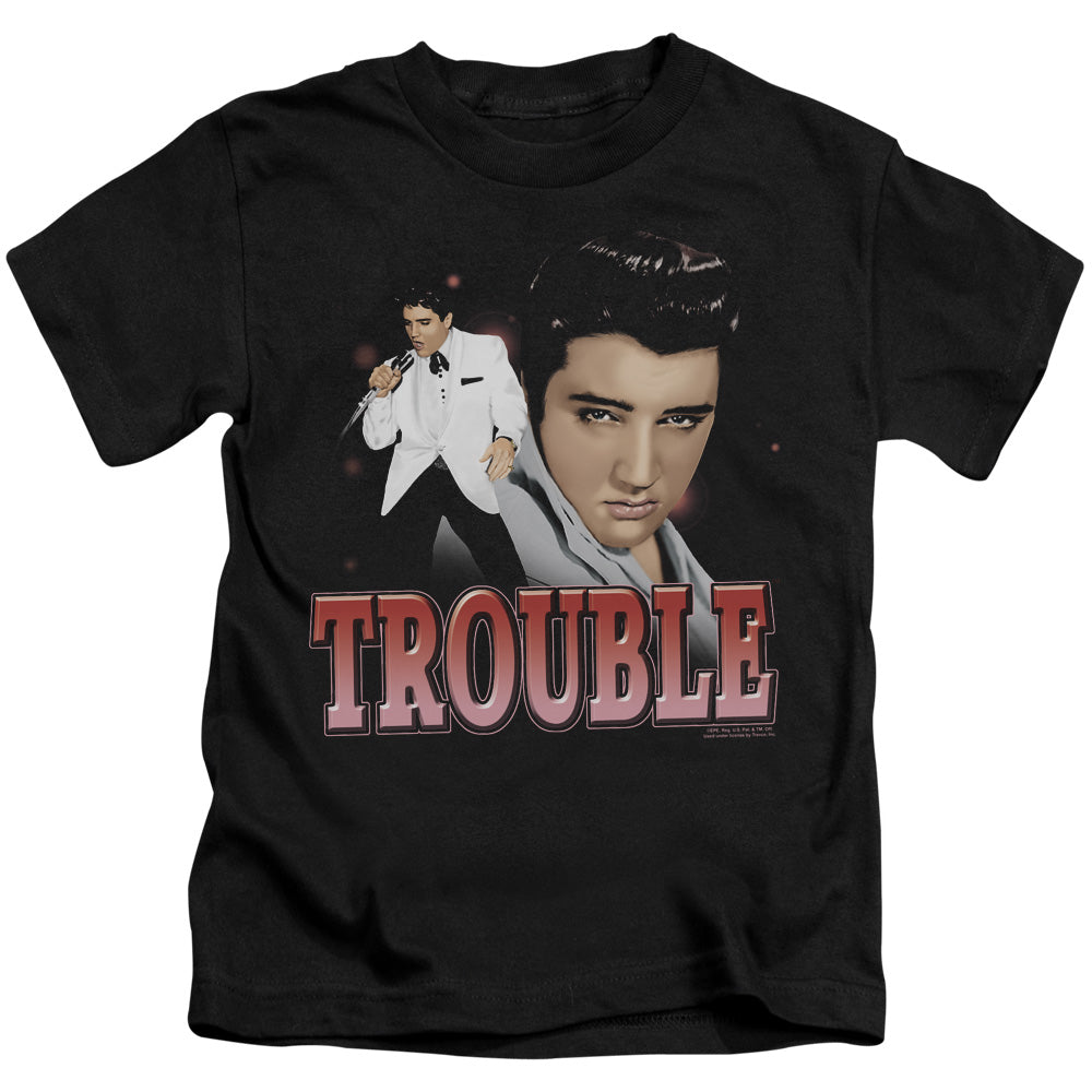 Elvis Presley Trouble Juvenile Kids Youth T Shirt Black Officially Licensed
