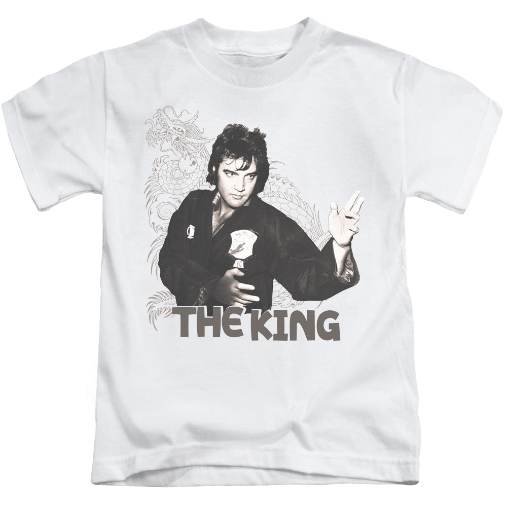 Elvis Presley Fighting King Juvenile Kids Youth T Shirt White Officially Licensed