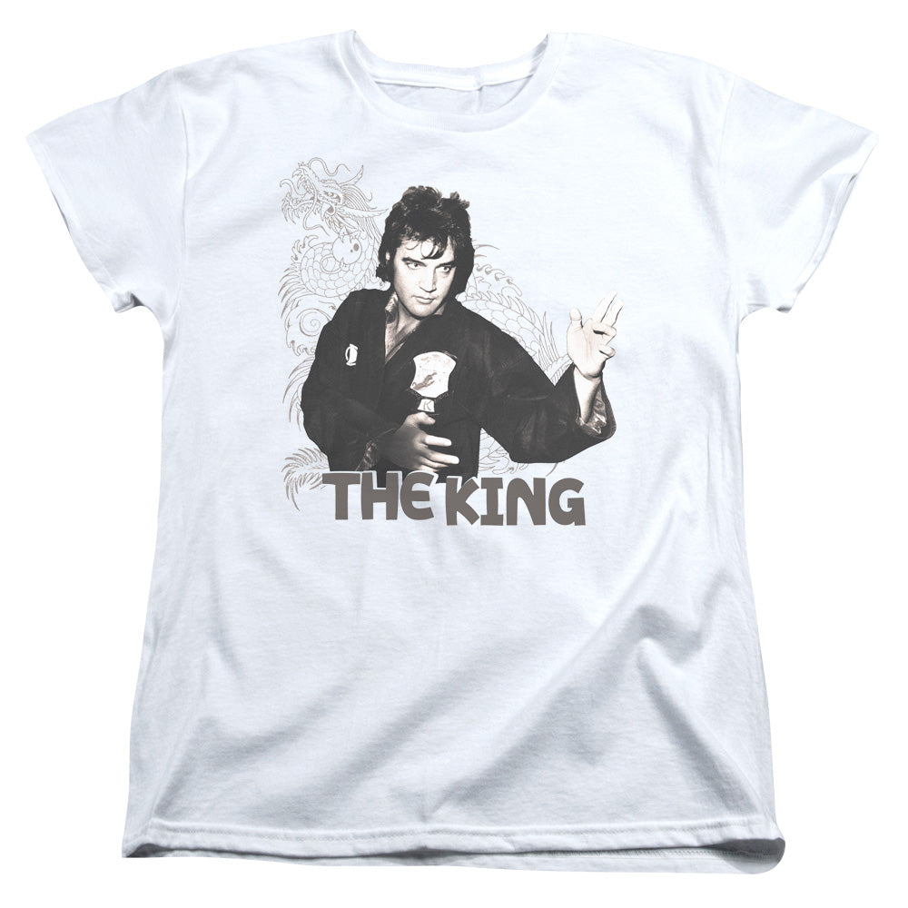 Elvis Presley Fighting King Womens T Shirt White Officially Licensed