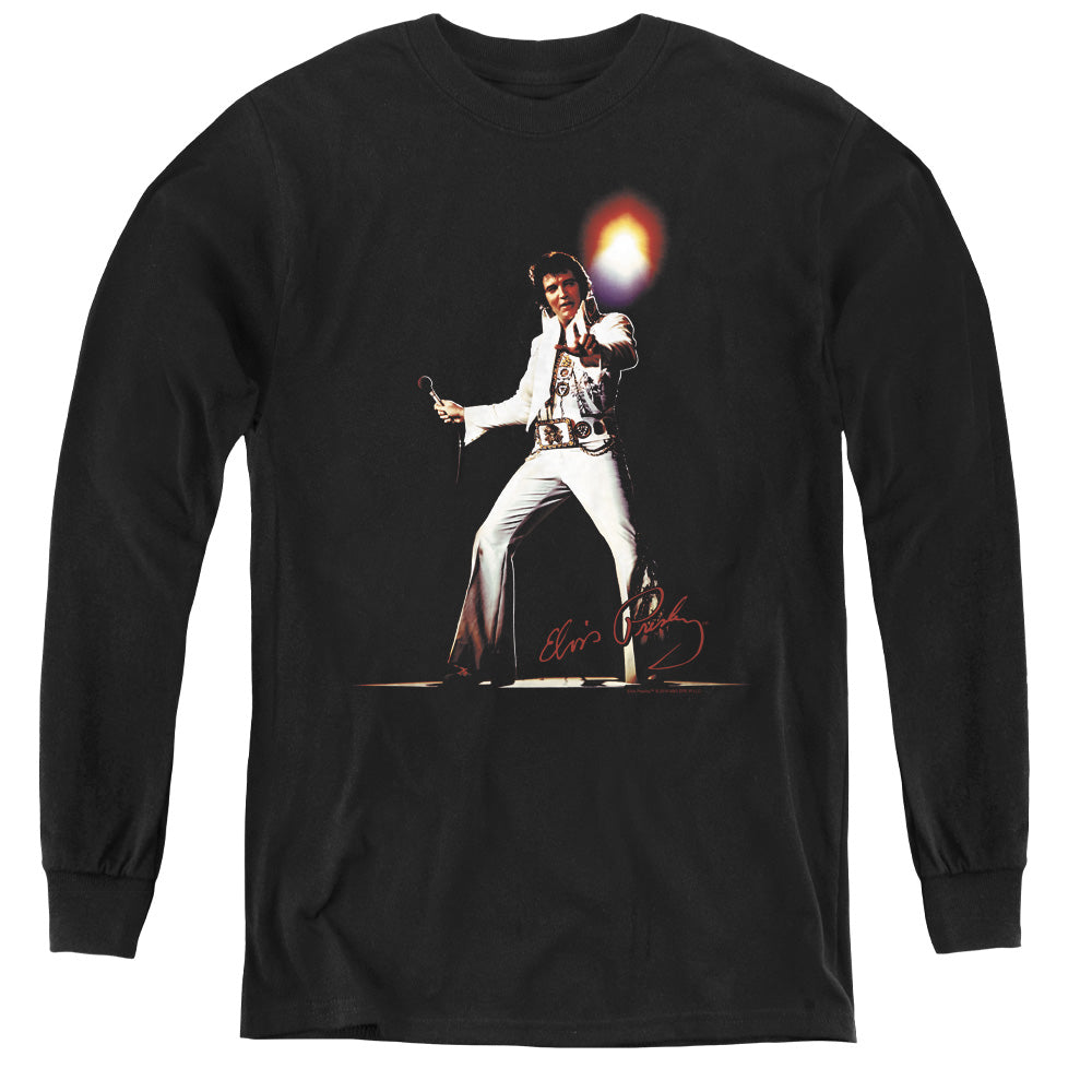 Elvis Presley Glorious Long Sleeve Kids Youth T Shirt Black Officially Licensed