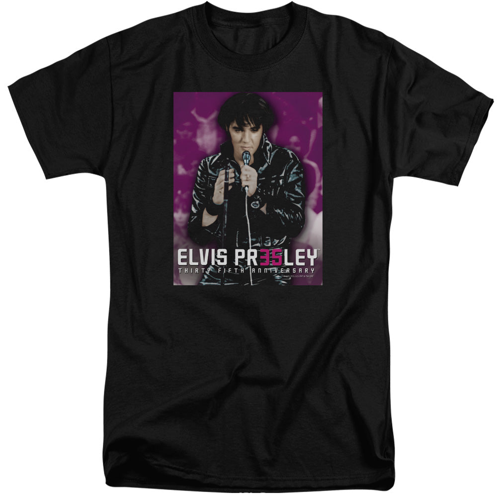 Elvis Presley 35 Leather Mens Tall T Shirt Black Officially Licensed