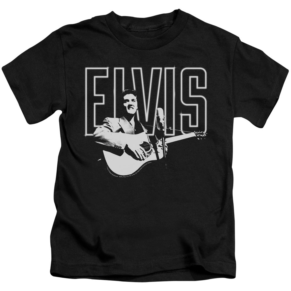 Elvis Presley White Glow Juvenile Kids Youth T Shirt Black Officially Licensed