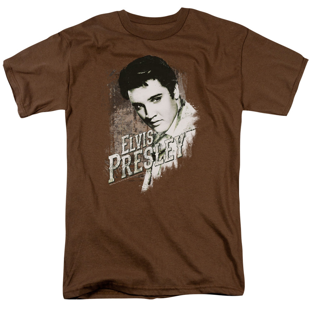 Elvis Presley Rugged Elvis Mens T Shirt Coffee Officially Licensed